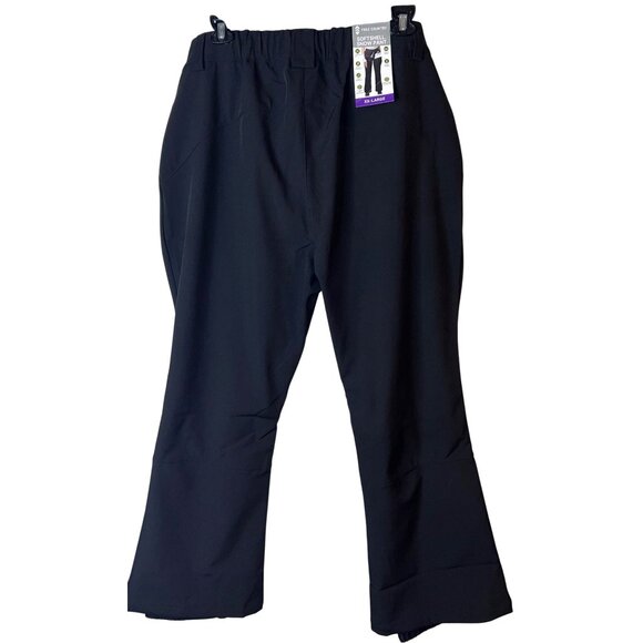 NEW Free Country XXL Black Softshell Ski Pants Zipper Pockets Adjustable Waist - Picture 2 of 4